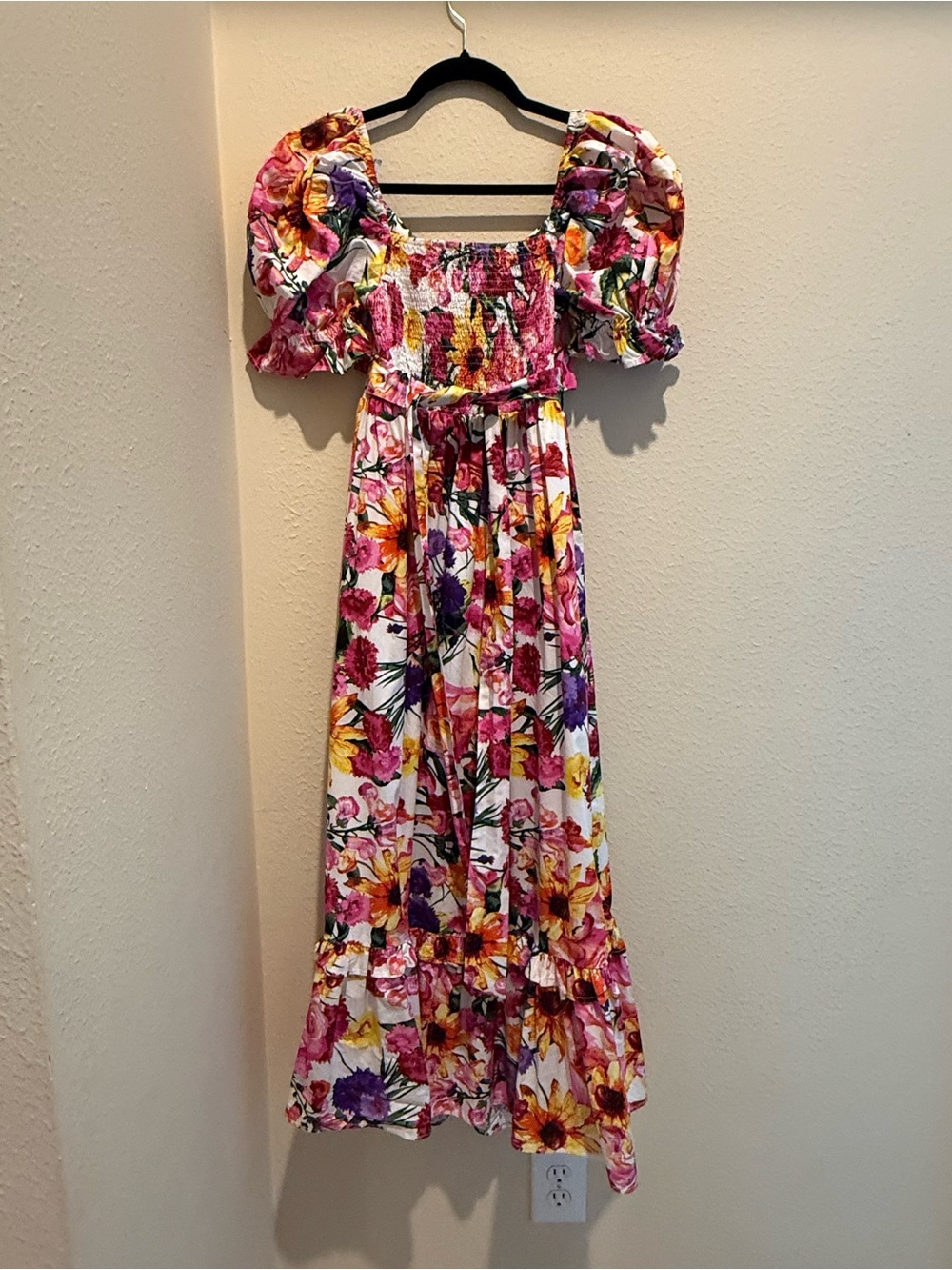 Buddy Love Floral Cutout Maxi Dress in Pink, Yellow & Purple - Picture 3 of 6